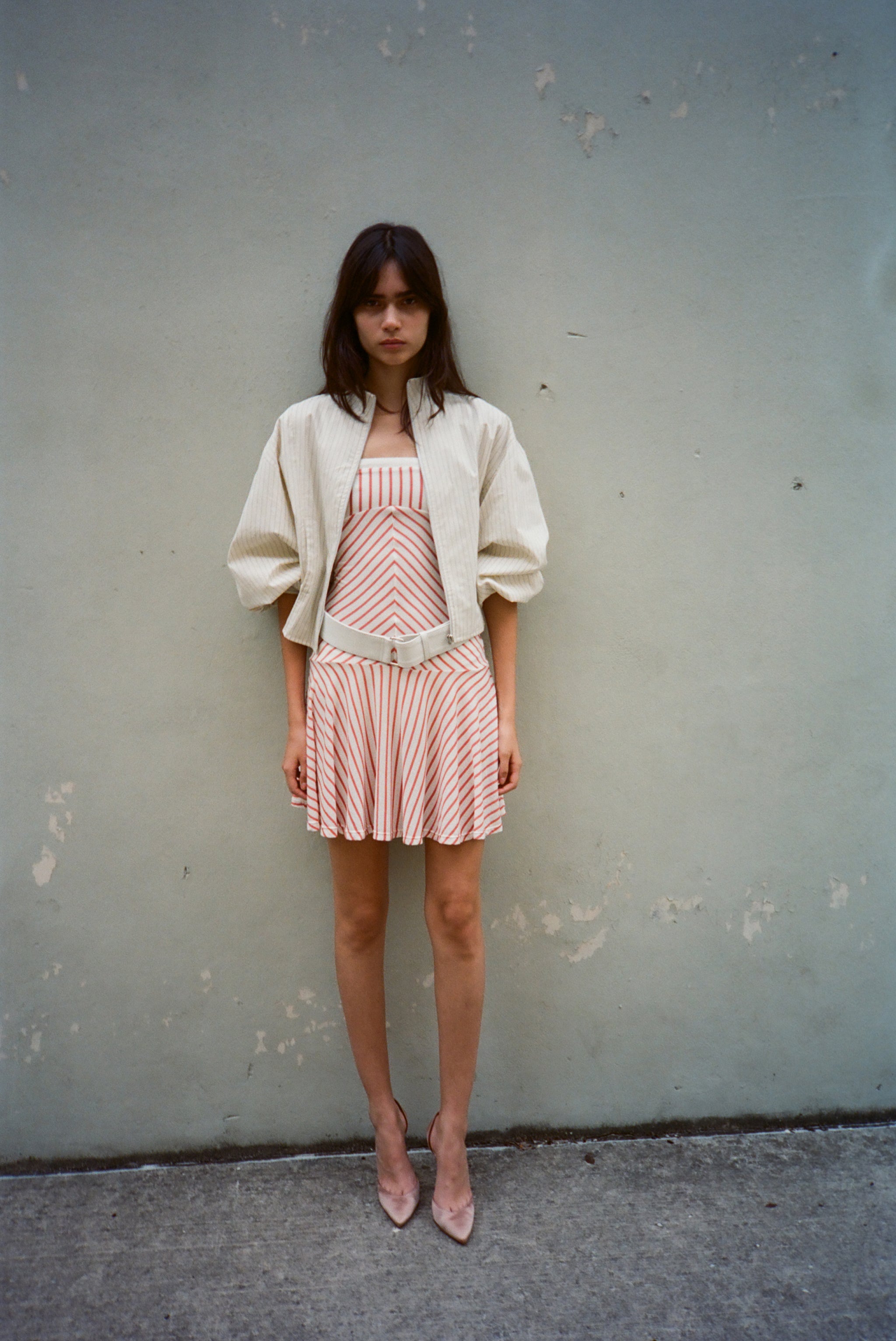 Claro Dress - Tangerine Stripe