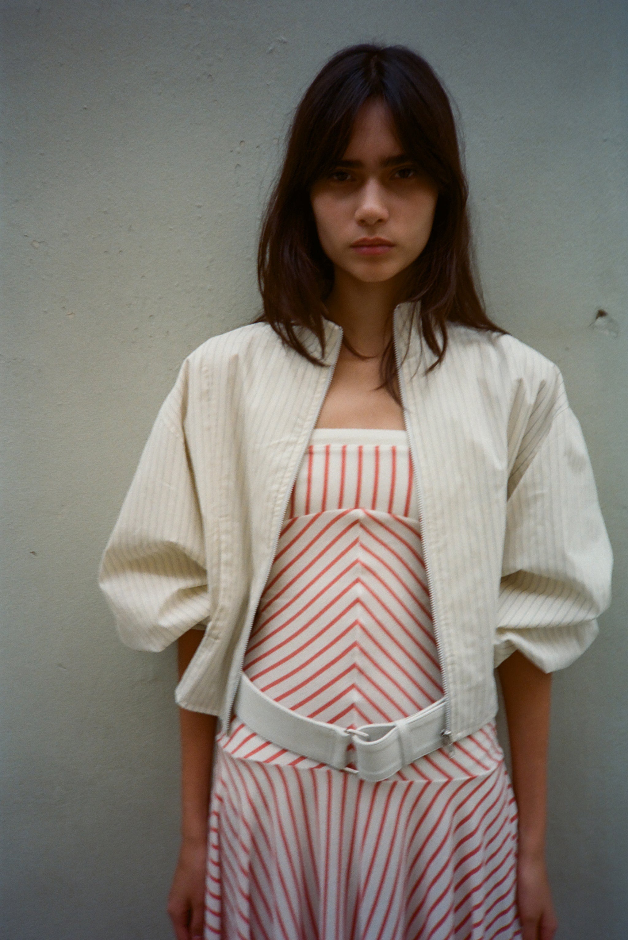 Claro Dress - Tangerine Stripe