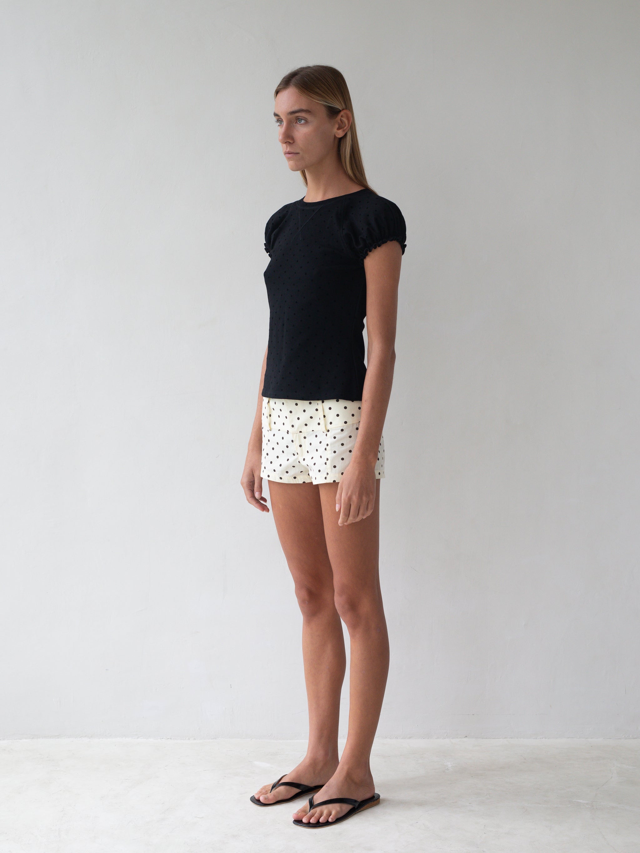 Ava Top – Black Polka