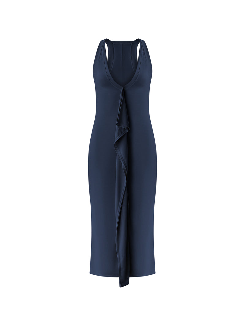 Cascade Dress - Navy