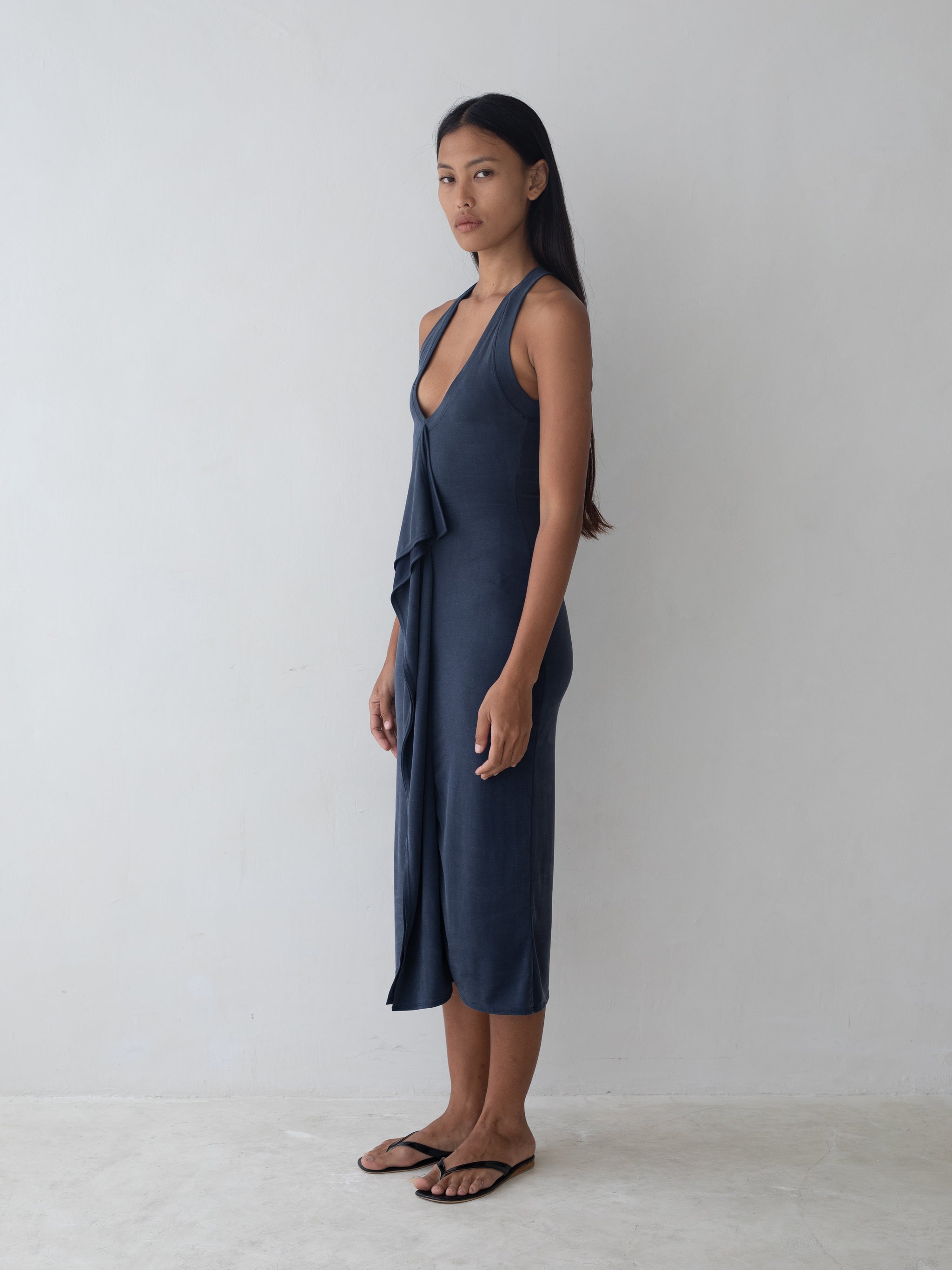 Cascade Dress - Navy
