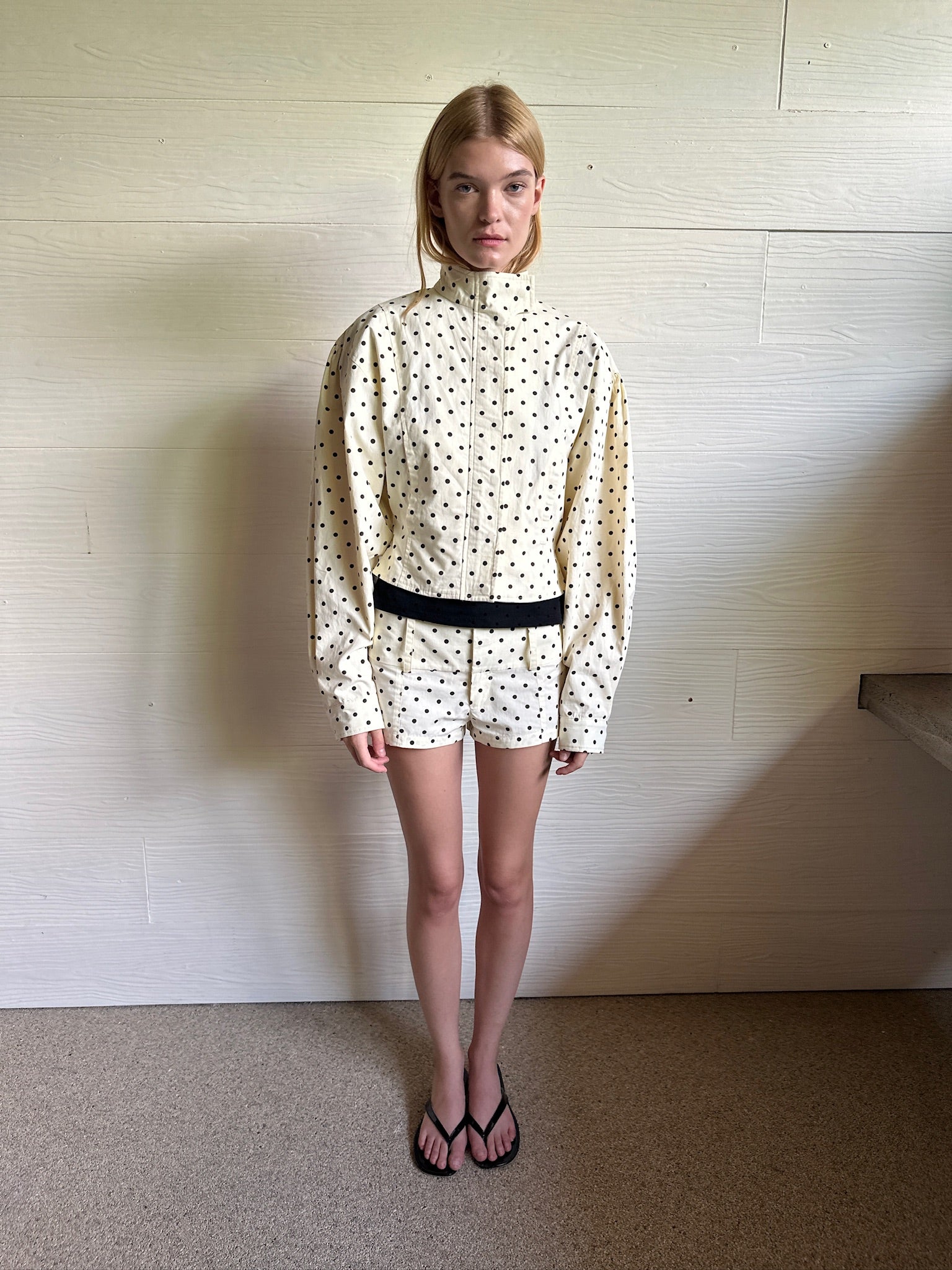 Globo Jacket – White Polka – BELLE ANNA